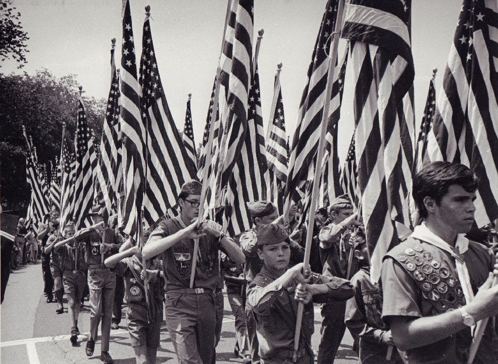 Boy scouts march on 4th of July