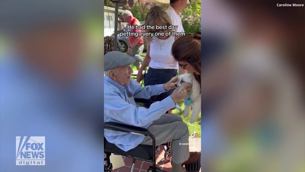 California man turns 100, is visited by hundreds of dogs