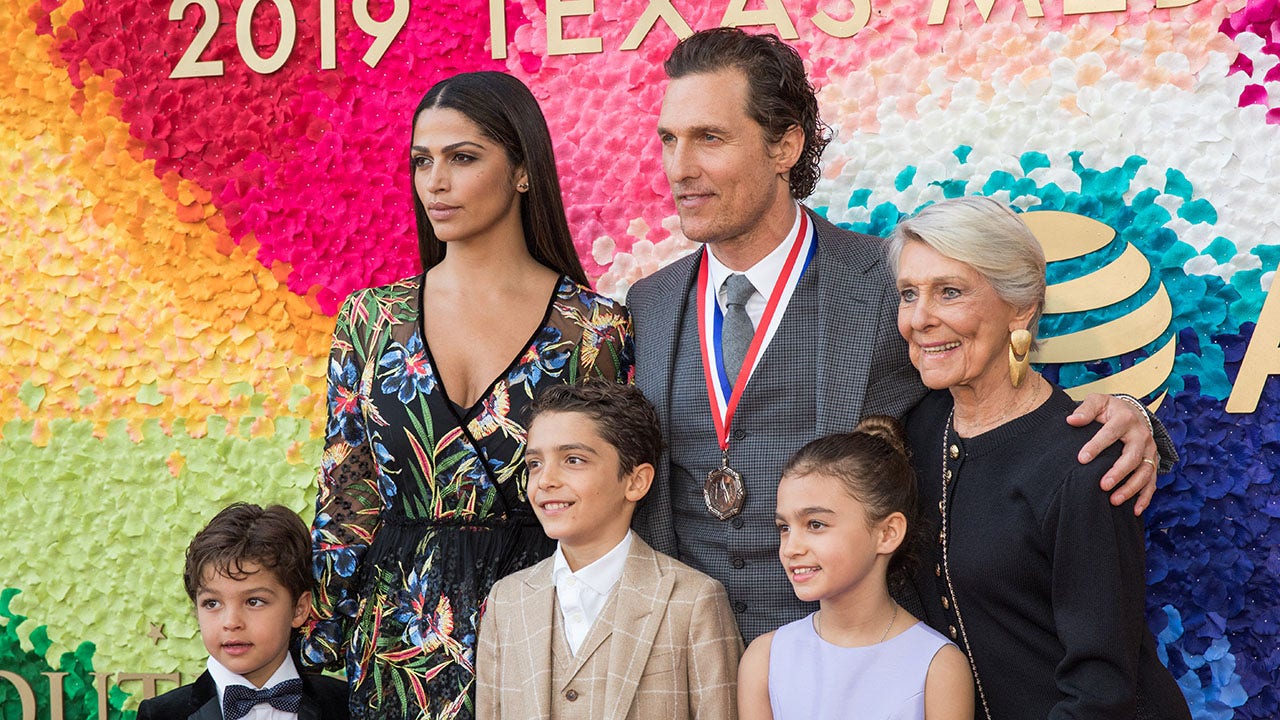 Matthew McConaughey with his wife and children