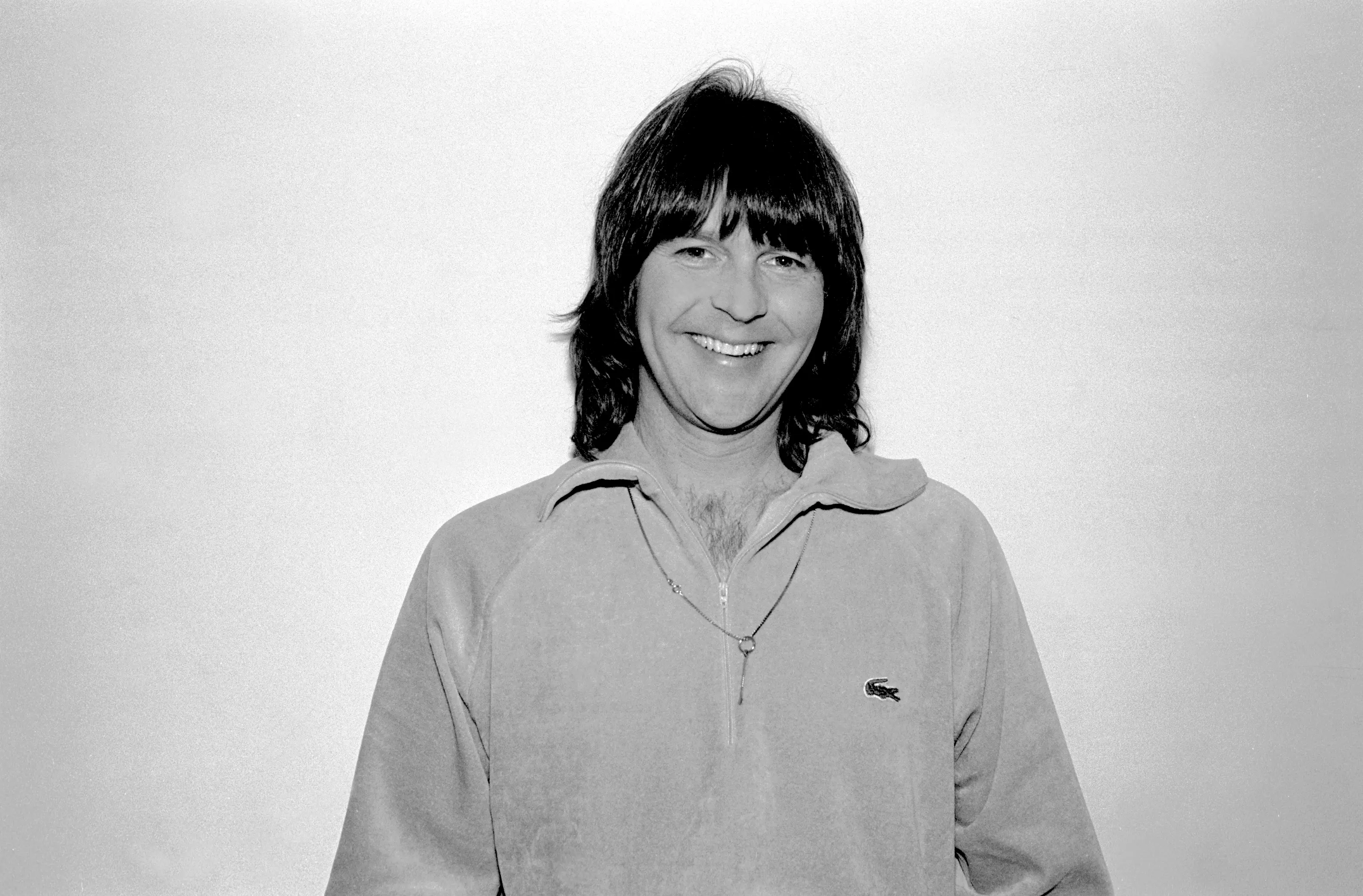 black and white photo of Randy Meisner from 1981