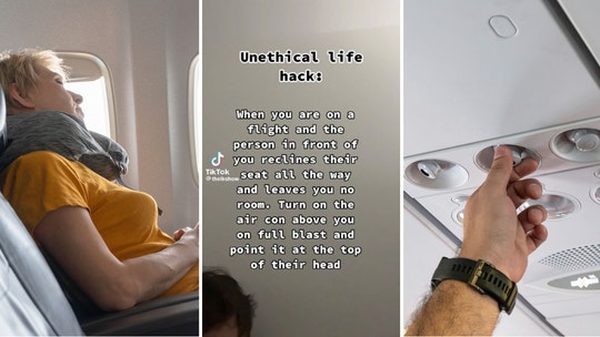 TikTok user's 'unethical' plane 'life hack' to punish reclined seat passengers goes viral: 'Full blast'